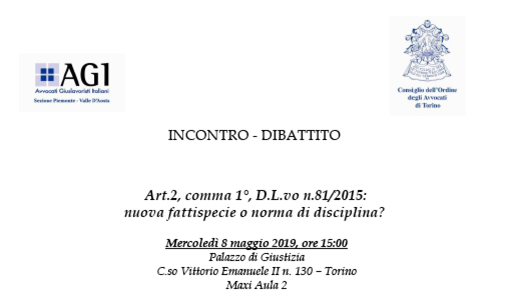 Art.2, comma 1°, D.L.vo n.81/2015: nuova fattispecie o norma di disciplina?